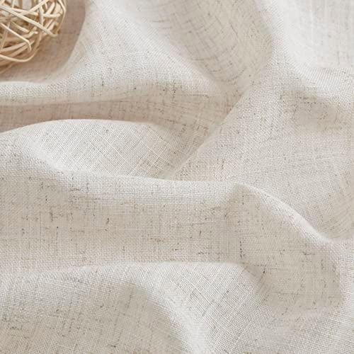 Vision Home Natural Pinch Pleated Semi Sheer Curtains Textured Linen Blended Light Filtering Window Curtains 102 inch for Living Room Bedroom Pinch Pleat Drapes with Hooks 2 Panels 42" Wx102 L - Image 4