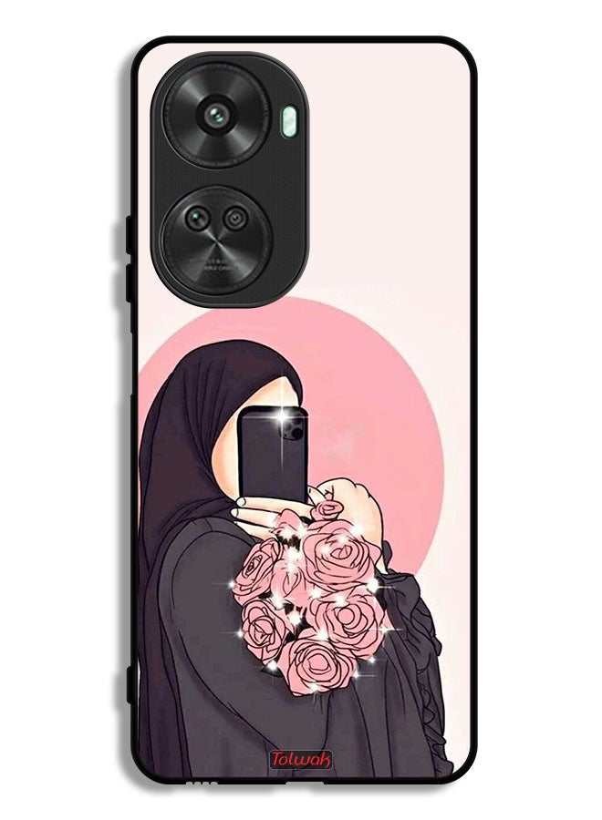 Tolwak Huawei nova 11 SE Protective Case Cover Making Selfies While Holding Flowers Art - Image 1