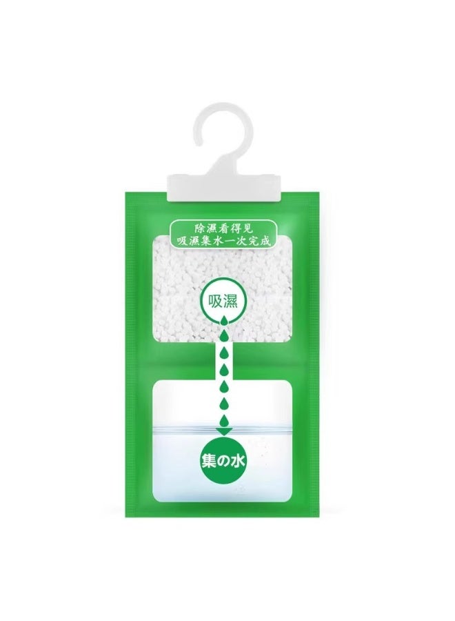 أكياس مزيل الرطوبة المعلقة، أكياس امتصاص وتجفيف للخزانة والخزانة والاستخدام المنزلي، مضادة للعفن والفطريات، تمتص الرطوبة للمساحات الداخلية، لون أخضر