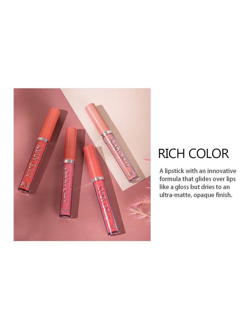 Handaiyan Lipstick Matte Liquid Lipsticks Makeup For Women Velvet Long Lasting Waterproof Highly Pigmented Colour Quick-Drying, Smudge-Proof, Nourishes, Conditions, Ultra Soft Moisturizes  - Image 4