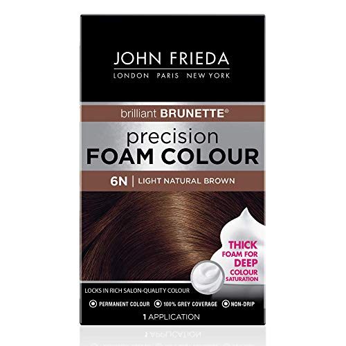 John Frieda Precision Foam Colour Light Natural Brown 6N FullCoverage Hair Color Kit AntiFade Gray Coverage Deep Color Saturation Hair Dye 1 Application - Image 2