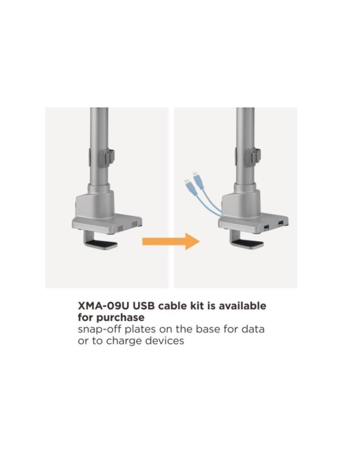 NEWSTAR Triple Monitor Arm Stand – Full Motion Gas Spring Desk Mount for 3 Screens 13–30 Inch, Adjustable Height, Tilt, Swivel & Rotation, VESA 75x75/100x100, Heavy-Duty Monitor Mount, Space-Saving Design - Image 3
