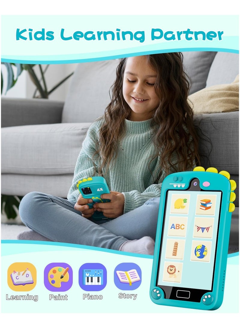 AROAQ Kids Smart Phone for Boys with 4.0 Large Touchscreen 32G Card, Gifts for Age 3-10 Kids Toys Cell Phone with Holographic Pyramid Toddler Learning Toy Dual Lens Music Player - Image 5