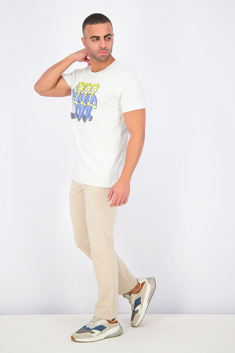 DIFUZED Men Three Vault Boys T-shirt, Light Grey - Image 3