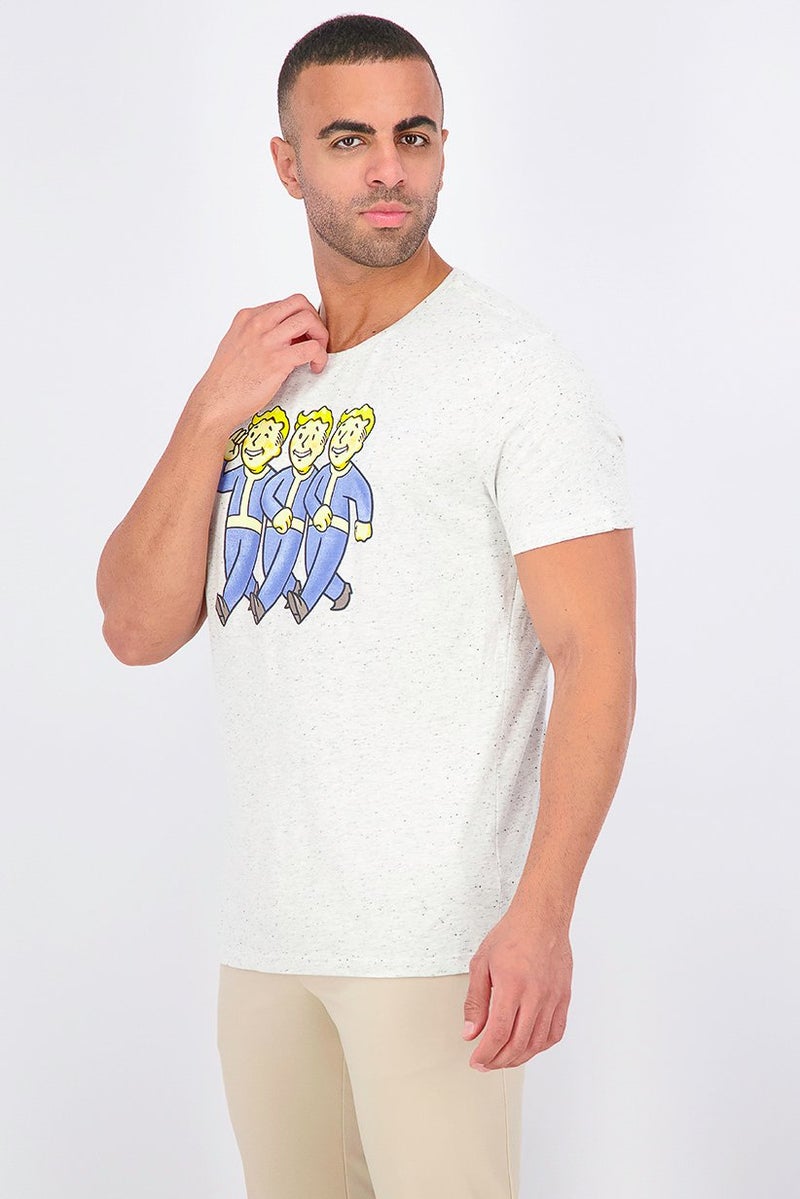 DIFUZED Men Three Vault Boys T-shirt, Light Grey - Image 2