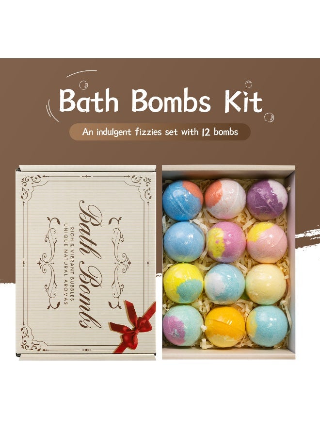 Bath Bombs 12-Pack Bath Balls and Foot Soak Balls Gift Box Set with Essential Oil Scented Bath Salt Balls - Image 1