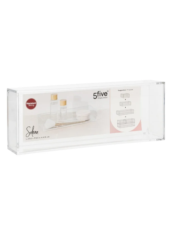 Five Simply Smart Selena Rectangular Shaped Bathroom Organiser Clear 4.8 x 9.6 x 25.6 cm 155902