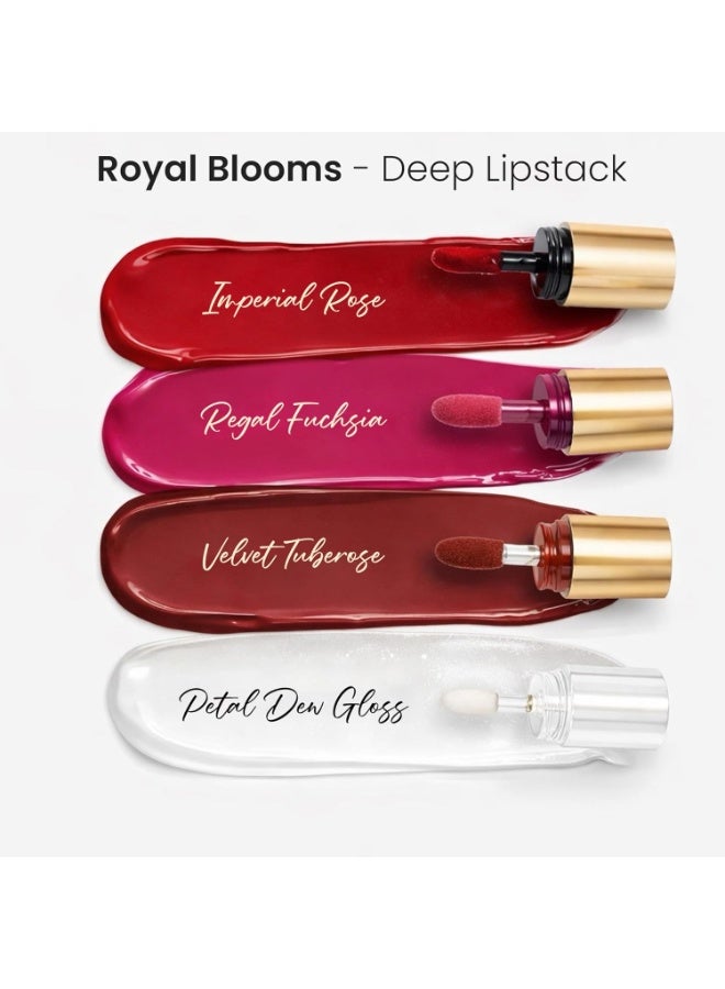 Parul Garg Beauty Royal Bloom 4-in-1 Bold Shades Liquid Lipstick Stack with Gloss | Matte, Transfer-Proof, Lightweight | Travel Friendly Stackable Lipsticks for Women | Made for Indian Skin Tones - Image 2