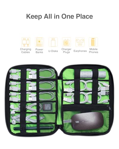 Luxtude Travel Cable Organizer Bag, Flat Cord Organizer Bag, Portable Electronics Case, Travel Essentials for Wire/Cord Storage/Charger Case/Cable Storage/Tech Accessories Pouch/Tech Gifts - Image 4