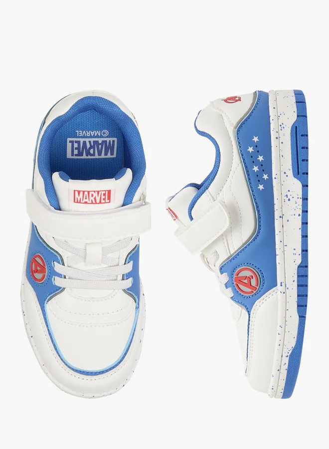 MARVEL Boys Avengers Applique Sneakers with Hook and Loop Closure