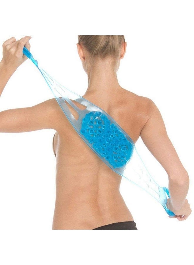 TERXA Dual Sided Back Scrubber | Body Massage Brush & Belt | Silicone Exfoliating Beauty Tool | For Dead Skin Remover | Foot/Sole Cleaner | Shower/Bathing Accessories (Pack of 1,Multicolor) - Image 3
