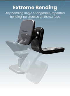 Moxedo Moxedo Flexi-Grip Magnetic Phone Holder Bendable Dashboard Air Vent Car Mount Designed for Tesla Center Screen with Air Vent Clip Compatible for iPhone 15 14 13 12 Pro Plus Max Mini  - Image 3