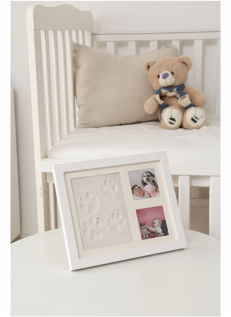 Footprint Handprint Kit Baby Photo Frame Kit Clay for Newborn Baby Girls and Boys Baby Shower Gifts Registry New Parents Gift Perfect Baby Memory and Nursery Room Decoration