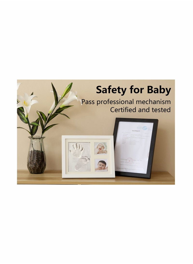 Footprint Handprint Kit Baby Photo Frame Kit Clay for Newborn Baby Girls and Boys Baby Shower Gifts Registry New Parents Gift Perfect Baby Memory and Nursery Room Decoration