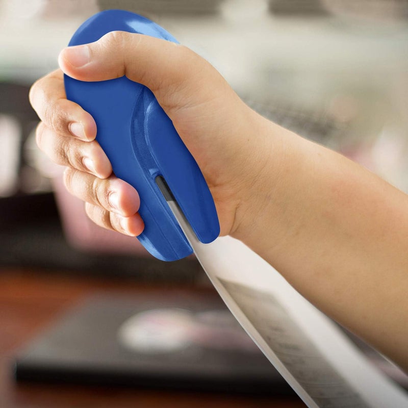Plus Paper Clinch Compact Staple-Free Stapler, Blue Advanced compact design - Image 3