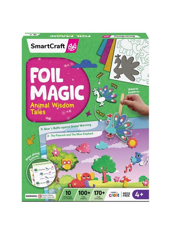 Smartivity Foil Magic - Animals Theme Craft Kit for Kids Age 4-10 Years, 100+ Foil Sheet, 10 Canvases, 170+ Stickers, Birthday Gift for Boys & Girls Ages 4,5,6,7,8,9,10 - Image 1