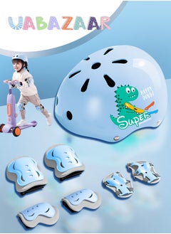URbazaar 7 PCS Kids Helmet Adjustable Protective Gear Set with Elbow Knee Wrist Pads for Multi-Sports Skateboarding Bike Riding Scooter Inline skatings Longboard Roller Skate  - Image 1