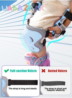 URbazaar 7 PCS Kids Helmet Adjustable Protective Gear Set with Elbow Knee Wrist Pads for Multi-Sports Skateboarding Bike Riding Scooter Inline skatings Longboard Roller Skate  - Image 5