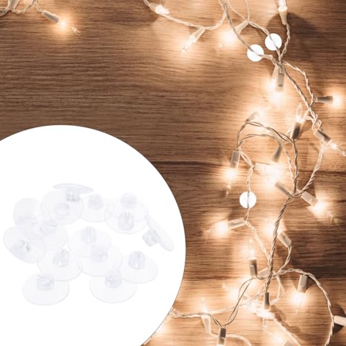 BUGUUYO 20 Pcs Suction Cup Light String Holders with Slotted Flat-Top Wire Clips for Secure Cable Fixing on Smooth Surfaces Compact 1.69In Organizer for Home Holiday Decor - Image 4