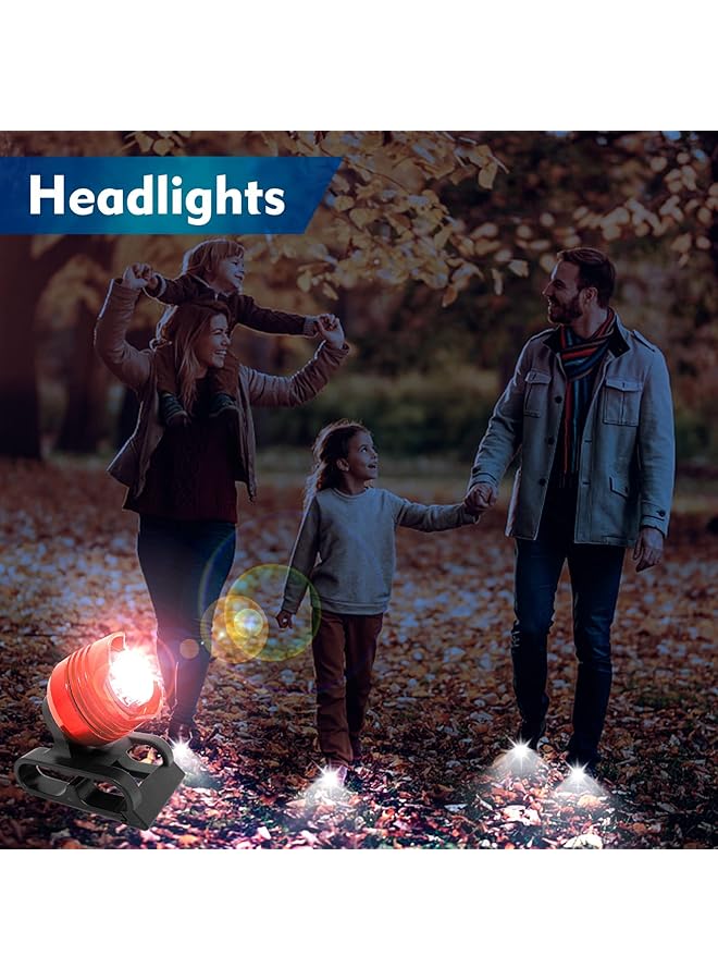 KASTWAVE Running Light for Runners 2 Pcs Safety Lights for Walking at Night Hands Free Flashlight Portable LED Work Light Warning Flashing Camping Hiking Walking Dog Black - Image 4