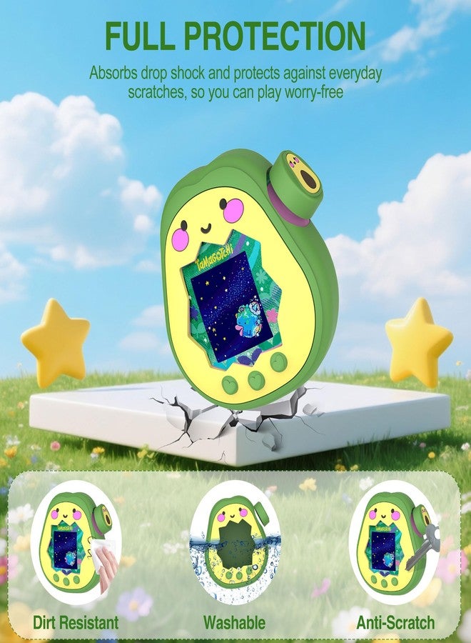 SGHLDE for Tamagotchi Paradise Silicone Case with Dial Cover and Lanyard, Cute 3D Avocado Standing Protective Case for Tamagotchi Paradise Accessories, Green Avocado - Image 3
