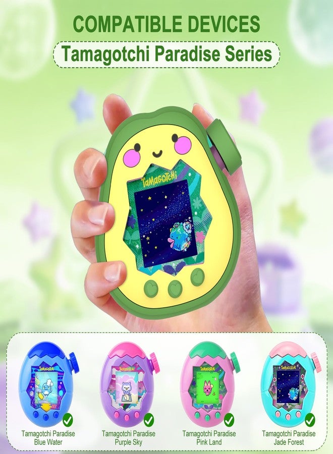 SGHLDE for Tamagotchi Paradise Silicone Case with Dial Cover and Lanyard, Cute 3D Avocado Standing Protective Case for Tamagotchi Paradise Accessories, Green Avocado - Image 2