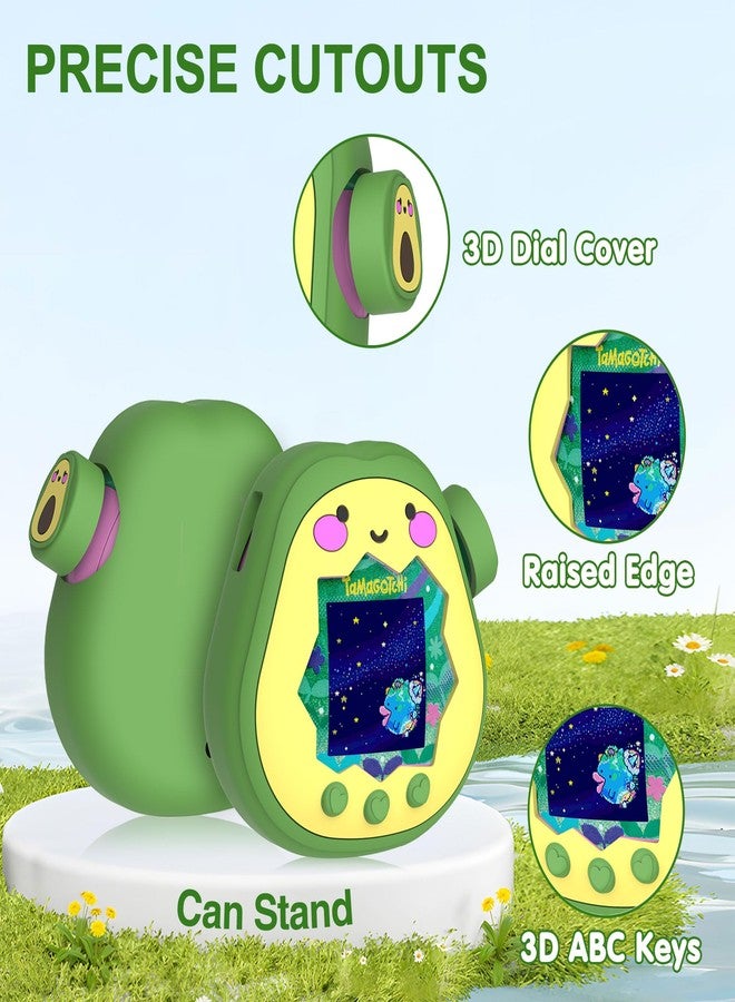 SGHLDE for Tamagotchi Paradise Silicone Case with Dial Cover and Lanyard, Cute 3D Avocado Standing Protective Case for Tamagotchi Paradise Accessories, Green Avocado - Image 4