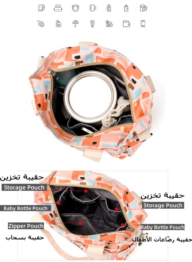 Baby Diaper Bag, Large Capacity Baby Bag Insulated Baby Tote Bag Lightweight Mommy Diaper Bag Mother And Baby Bag Baby Handbag Crossbody Bag for Mother Father  - Image 3