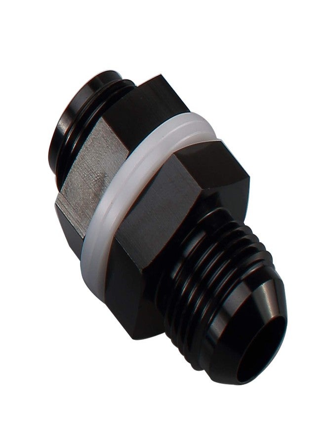 AC PERFORMANCE -12 AN Fuel Cell Male Bulkhead Adapter Fitting Straight Aluminum Black - Image 2