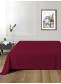 Rest Flat Bedsheet 240X260Cm Plush Burgundy Breathable Machine Washbale Bedsheet Extra Soft Easy Fit Highly Breathable Bedding & Linen Cover  - Image 2
