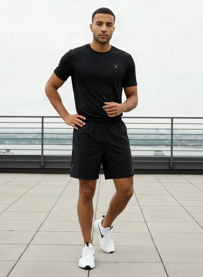 Active Men Regular Fit Performance Shorts with Panel - Image 2