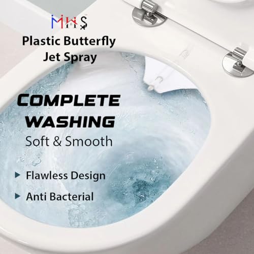 MHS Butterfly Type Toilet Jet Spray with Heavy-Duty Hose Pipe & Brass Nut | Health Faucet for Bathroom | Hands-Free, Rust-Free, Made in India (Plastic, 2 Meter) - Image 4
