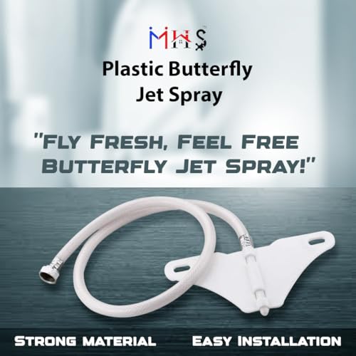 MHS Butterfly Type Toilet Jet Spray with Heavy-Duty Hose Pipe & Brass Nut | Health Faucet for Bathroom | Hands-Free, Rust-Free, Made in India (Plastic, 2 Meter) - Image 3