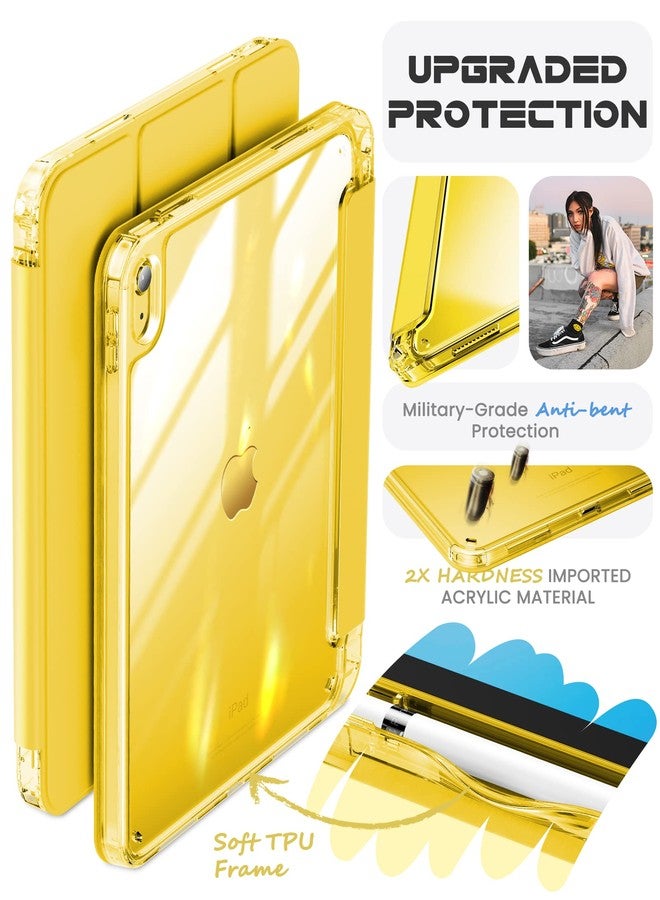 INFILAND Compatible with iPad 10th Generation Case 2022, iPad Case 10th Generation 10.9 Inch, Full Crystal Clear with Slot for Pencil & Charging Adapter, Bright Yellow - Image 4