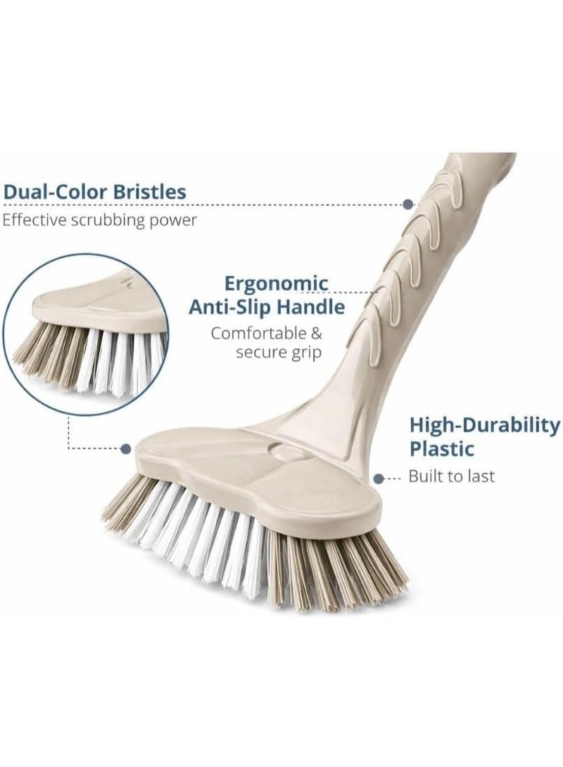 Titiz Basin And Sink Cleaning Brush With Ergonomic Handle Heavy Duty Plastic Sink And Bathtub Scrubber For Bathroom And Kitchen 19.5 x 16.2 x 14 cm (Beige) - Image 4
