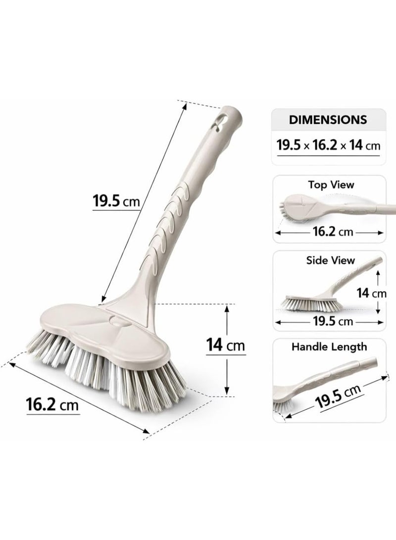 Titiz Basin And Sink Cleaning Brush With Ergonomic Handle Heavy Duty Plastic Sink And Bathtub Scrubber For Bathroom And Kitchen 19.5 x 16.2 x 14 cm (Beige) - Image 3