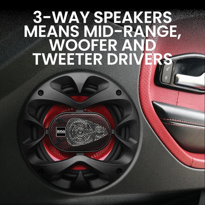 BOSS AUDIO SYSTEMS مكبرات صوت السيارات BOSS Audio Systems CH6530 - 300 وات من الطاقة لكل زوج و 150 وات لكل مكبر، 6.5 بوصة، نطاق كامل، 3 طرق، تباع في أزواج - Image 3