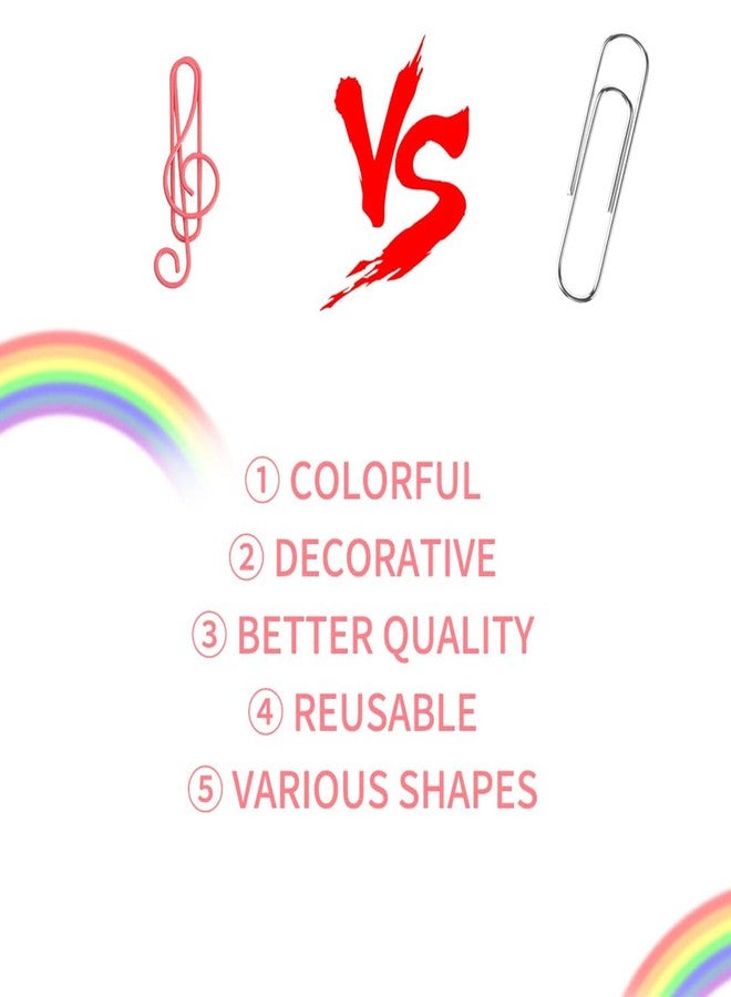 Vuzvuv 100Pcs Music Paper Clips 6 Colors, Cute Metal Musical Notes Shaped Bookmark Clips for Party Invitation Card, Cute Office Accessories for Document Organization,Funny Music Teacher Student Gifts - Image 3