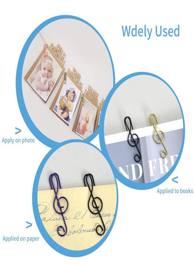 Vuzvuv 100Pcs Music Paper Clips 6 Colors, Cute Metal Musical Notes Shaped Bookmark Clips for Party Invitation Card, Cute Office Accessories for Document Organization,Funny Music Teacher Student Gifts - Image 5