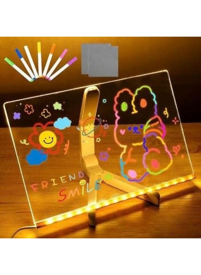 لوح الرسم والكتابة الأكريليك المضيء (DIY Acrylic Luminescent Lamp) التفاعلي، يجمع بين الفن والإضاءة المذهلة ليُضفي لمسة ساحرة على غرف الأطفال، المكتب، أو الكافيهات والمطاعم! - Image 2