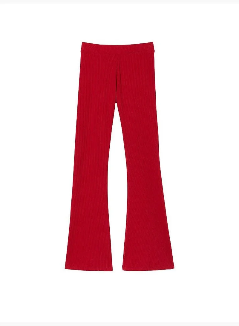 PINK Stretch Cotton Ribbed Flare Legging