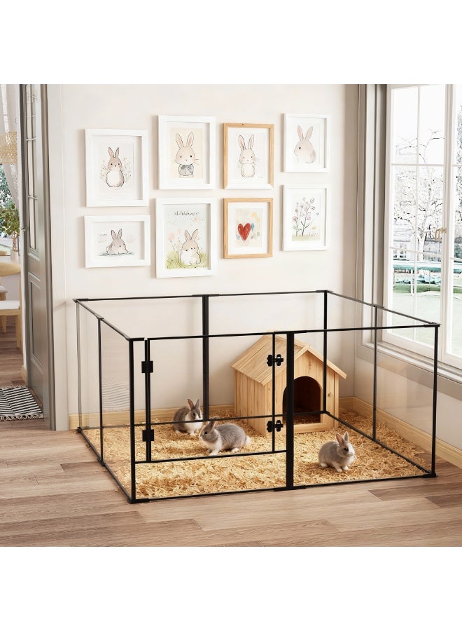 ويسفور قفص لعب شفاف للحيوانات الأليفة، قفص لعب متين للكلاب مصنوع من الألومنيوم والأكريليك، قفص ولادة حديث داخلي للجراء، سياج شفاف للكلاب الصغيرة والقطط والأرانب - Image 4