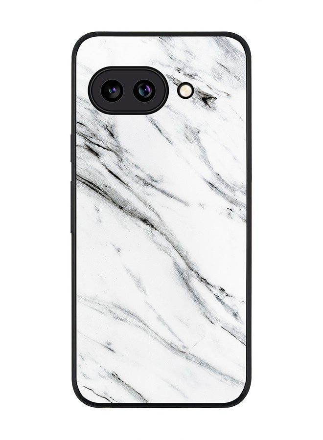 Stylizedd For Google Pixel 9a Case,Slim fit Camera Protection, Shockproof Thin Phone cover  - Marble Print Grey White