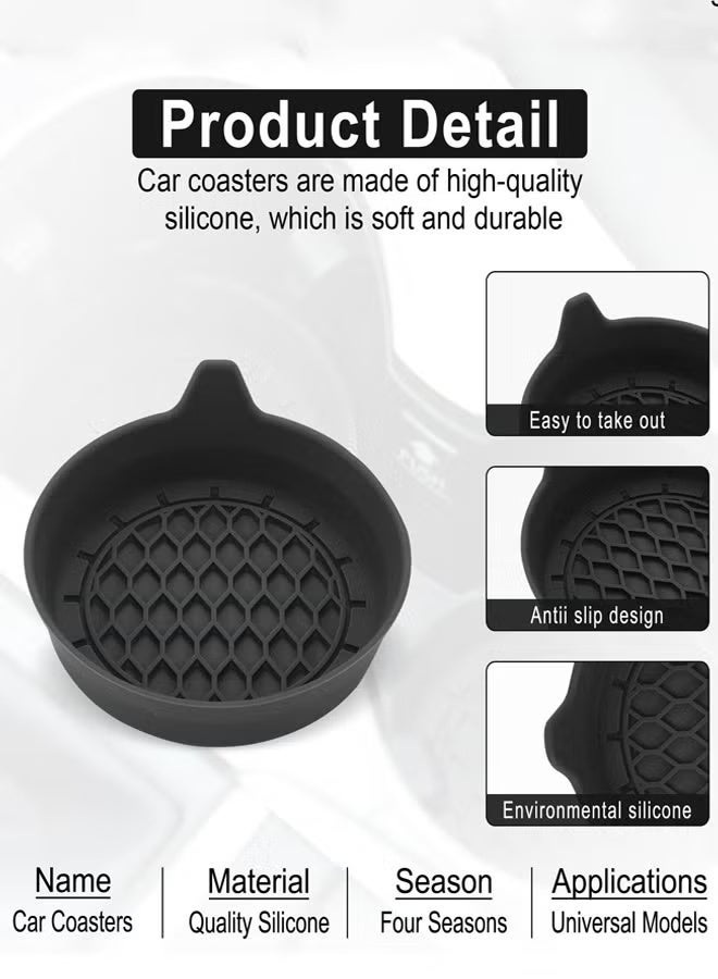 4 pcs Automotive Cup Holders Universal Car Cup Coaster Silicone Insulation Drink Mat Waterproof Non-Slip Sift-Proof Spill Holder Car Interior Accessories - Image 2