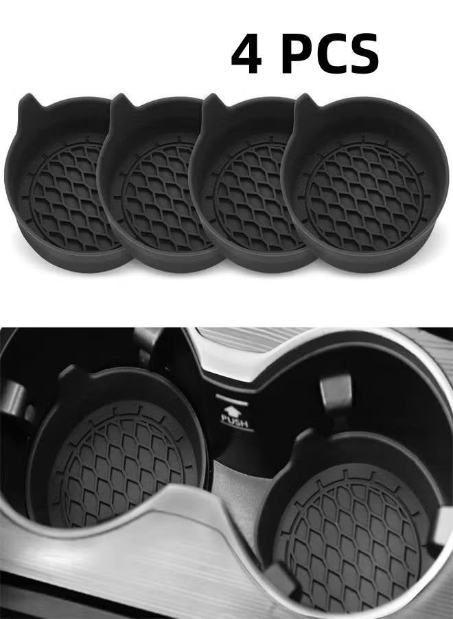 4 pcs Automotive Cup Holders Universal Car Cup Coaster Silicone Insulation Drink Mat Waterproof Non-Slip Sift-Proof Spill Holder Car Interior Accessories - Image 1