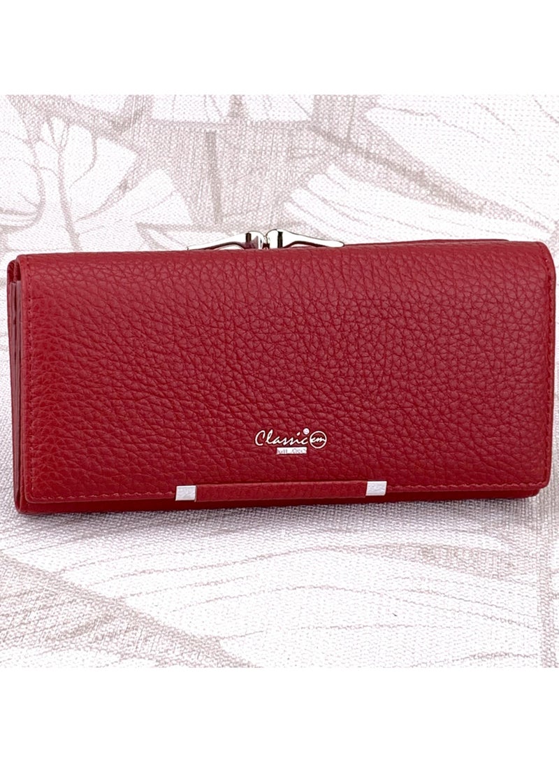 Classic Milano Premium Faux Leather Long Wallet for Women with Magnetic Closure | Ladies Wallet Card Holder Purse | Slim Women's Wallet for Daily Use, Travel, and Gifting - Image 1