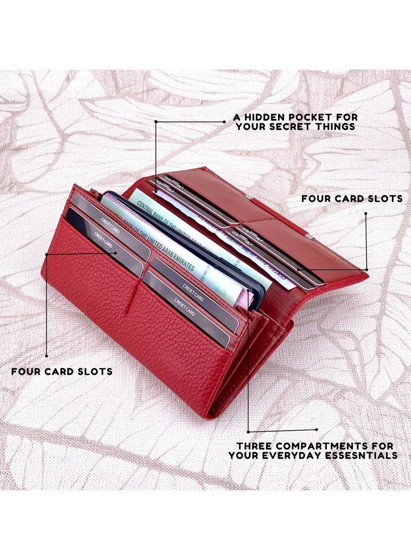 Classic Milano Premium Faux Leather Long Wallet for Women with Magnetic Closure | Ladies Wallet Card Holder Purse | Slim Women's Wallet for Daily Use, Travel, and Gifting - Image 2