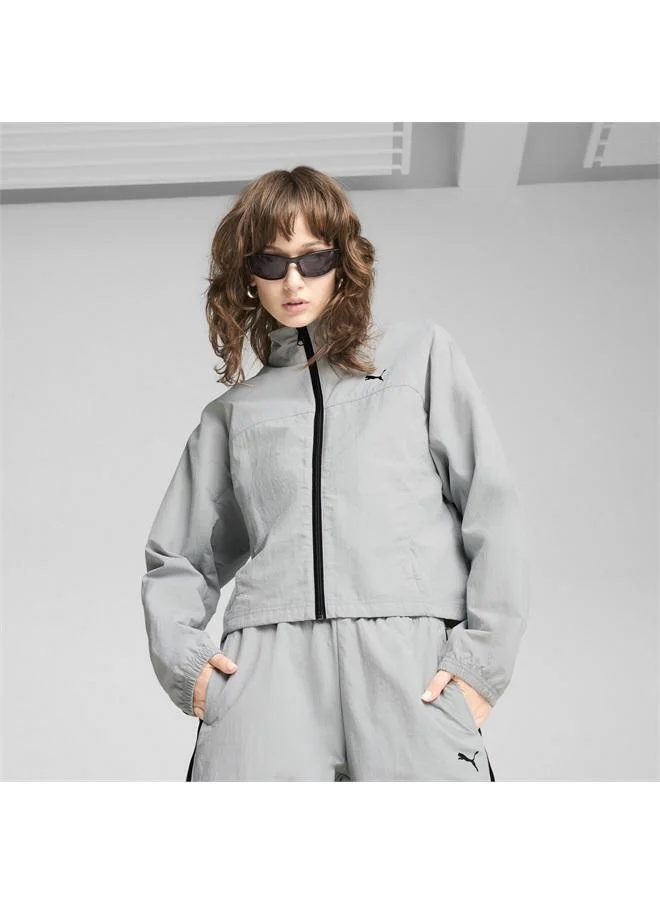 DARE TO Oversized Zip-Off Woven Jacket Women