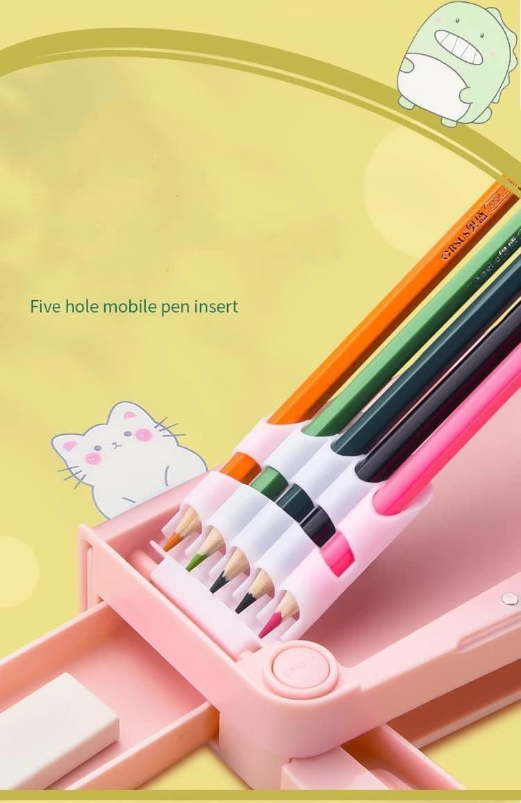 Rahasya Enterprise Unicorn Pink Compass-Box Plastic Kids Pen & Pencil Box-Suitcase Style Password Lock Pencil Case, Multi-Layer Pencil Box for Kids, Boys, Girls, Stationary Organizer Case - Image 3