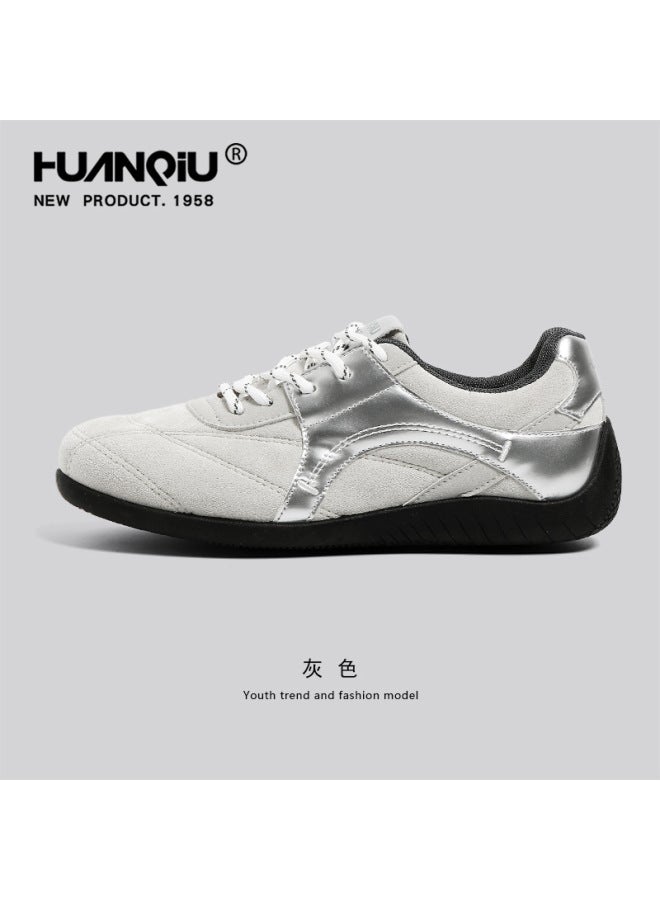 Universal Silver Training Shoes For Women   Versatile Casual Sneakers With Hidden Height Increase Racing Shoes For Women